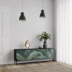 ROYAL GREEN 3-Door TV Stand in Black Finish