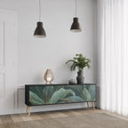 ROYAL GREEN 3-Door TV Stand in Black Finish