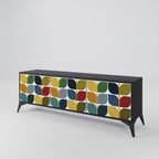 WEIGHTLESS HOURS 3-Door TV Stand in Black Finish