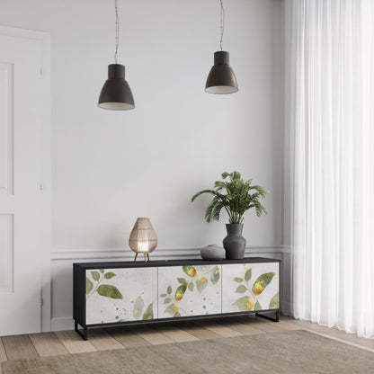 ELEGANT BOTANICS 3-dörrars TV-bänk i svart finish