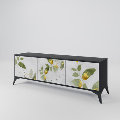 ELEGANT BOTANICS 3-dörrars TV-bänk i svart finish