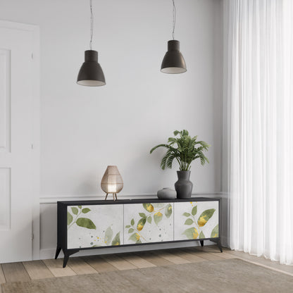 ELEGANT BOTANICS 3-dörrars TV-bänk i svart finish
