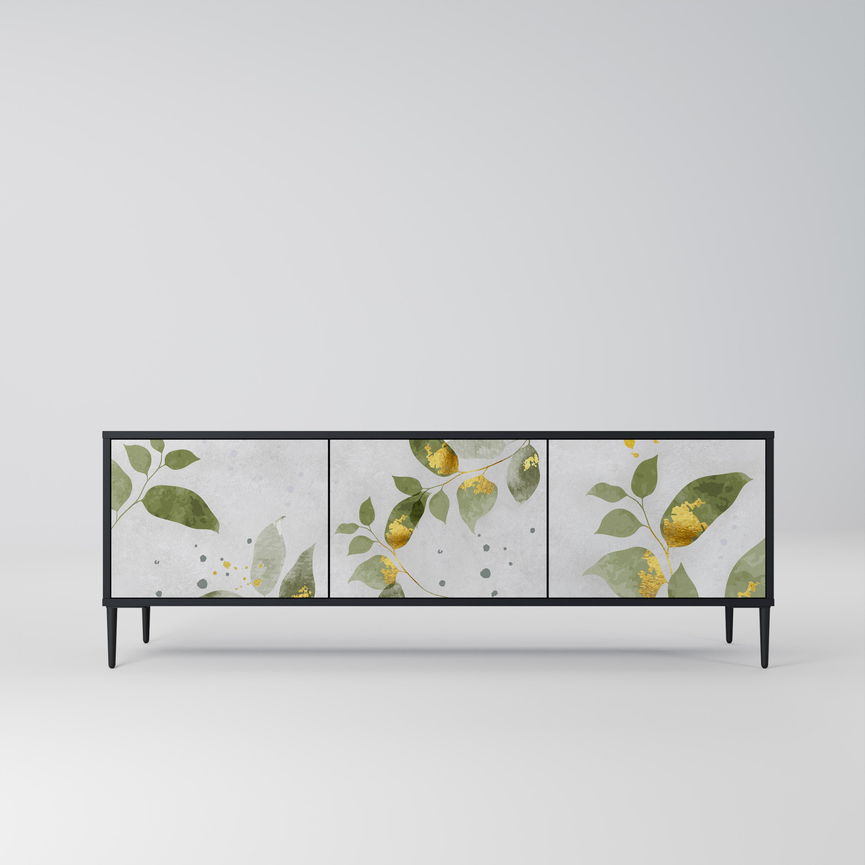 ELEGANT BOTANICS 3-dörrars TV-bänk i svart finish