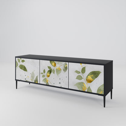 ELEGANT BOTANICS 3-dörrars TV-bänk i svart finish
