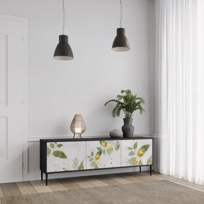 ELEGANT BOTANICS 3-dörrars TV-bänk i svart finish