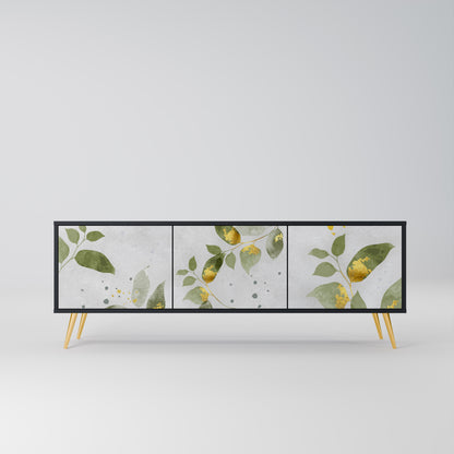 ELEGANT BOTANICS 3-dörrars TV-bänk i svart finish