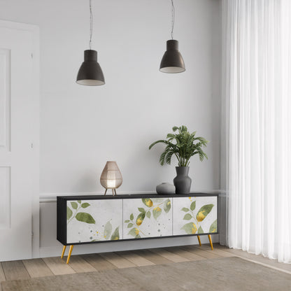 ELEGANT BOTANICS 3-dörrars TV-bänk i svart finish