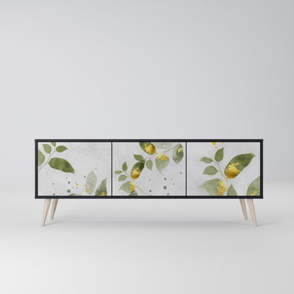 ELEGANT BOTANICS 3-dörrars TV-bänk i svart finish