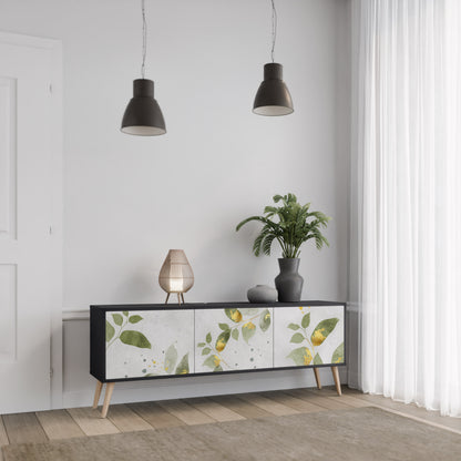 ELEGANT BOTANICS 3-dörrars TV-bänk i svart finish