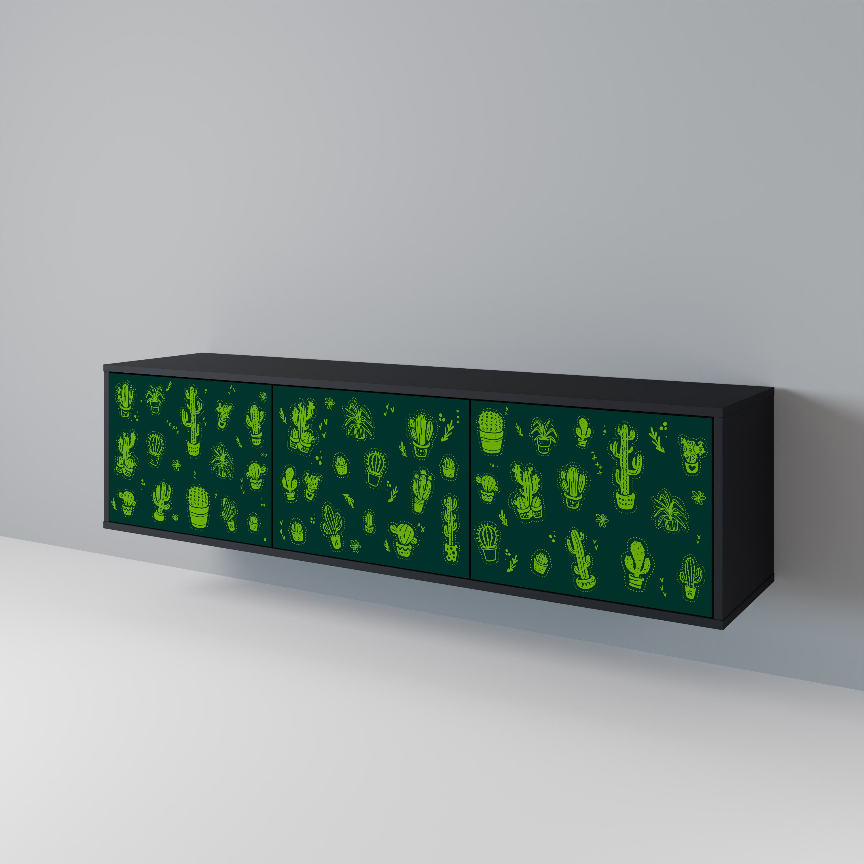 DESERT GREEN TV-bänk med 3 dörrar
