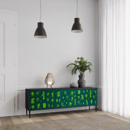 DESERT GREEN 3-dörrars TV-bänk i svart finish