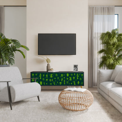 DESERT GREEN 3-dörrars TV-bänk i svart finish