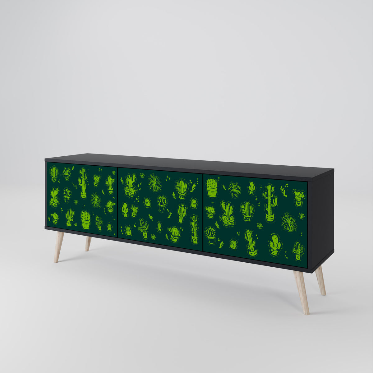 DESERT GREEN TV-bänk med 3 dörrar