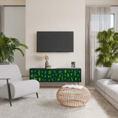 DESERT GREEN 3-dörrars TV-bänk i svart finish