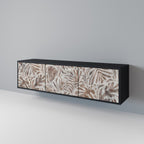 PASSING TIME 3-Door TV Stand in Black Finish