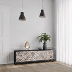 PASSING TIME 3-Door TV Stand in Black Finish