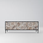 PASSING TIME 3-Door TV Stand in Black Finish