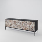 PASSING TIME 3-Door TV Stand in Black Finish