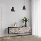 PASSING TIME 3-Door TV Stand in Black Finish