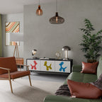 CHILDHOOD MEMORY 3-Door TV Stand in Black Finish