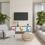 CHILDHOOD MEMORY 3-Door TV Stand in Black Finish