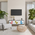 CHILDHOOD MEMORY 3-Door TV Stand in Black Finish