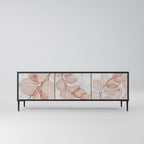 AUTUMN FRAGILITY 3-Door TV Stand in Black Finish