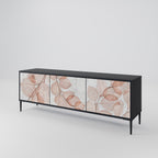 AUTUMN FRAGILITY 3-Door TV Stand in Black Finish