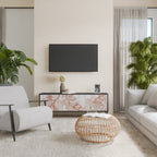 AUTUMN FRAGILITY 3-Door TV Stand in Black Finish