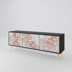 AUTUMN FRAGILITY 3-Door TV Stand in Black Finish