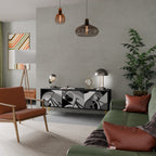 BIKE ENERGY 3-Door TV Stand in Black Finish