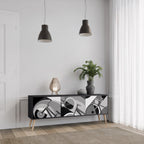 BIKE ENERGY 3-Door TV Stand in Black Finish