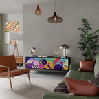 BIKE DREAMS 3-Door TV Stand in Black Finish