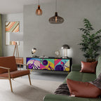 BIKE DREAMS 3-Door TV Stand in Black Finish