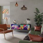 BIKE DREAMS 3-Door TV Stand in Black Finish