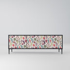 AUTUMN SUNDRIES 3-Door TV Stand in Black Finish