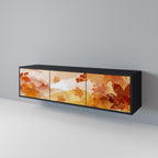 TRACES OF AUTUMN 3-Door TV Stand in Black Finish