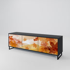 TRACES OF AUTUMN 3-Door TV Stand in Black Finish
