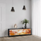 TRACES OF AUTUMN 3-Door TV Stand in Black Finish