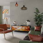 TRACES OF AUTUMN 3-Door TV Stand in Black Finish