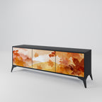 TRACES OF AUTUMN 3-Door TV Stand in Black Finish