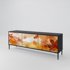 TRACES OF AUTUMN 3-Door TV Stand in Black Finish