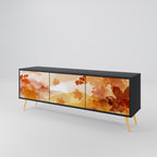 TRACES OF AUTUMN 3-Door TV Stand in Black Finish