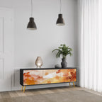 TRACES OF AUTUMN 3-Door TV Stand in Black Finish