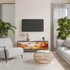 TRACES OF AUTUMN 3-Door TV Stand in Black Finish