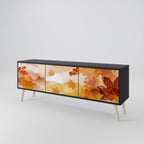 TRACES OF AUTUMN 3-Door TV Stand in Black Finish