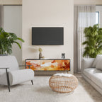 TRACES OF AUTUMN 3-Door TV Stand in Black Finish