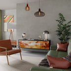 TRACES OF AUTUMN 3-Door TV Stand in Black Finish