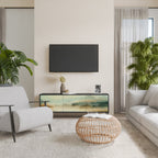 MORNING BY THE LAKE 3-Door TV Stand in Black Finish