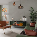 TROPICAL COMPOSITION 3-Door TV Stand in Black Finish